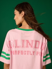 Pink Glinda Wicked 100% Cotton Oversized Night T-Shirt - Image 4 of 6