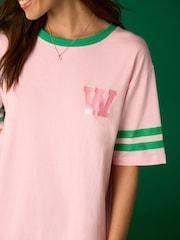Pink Glinda Wicked 100% Cotton Oversized Night T-Shirt - Image 5 of 6