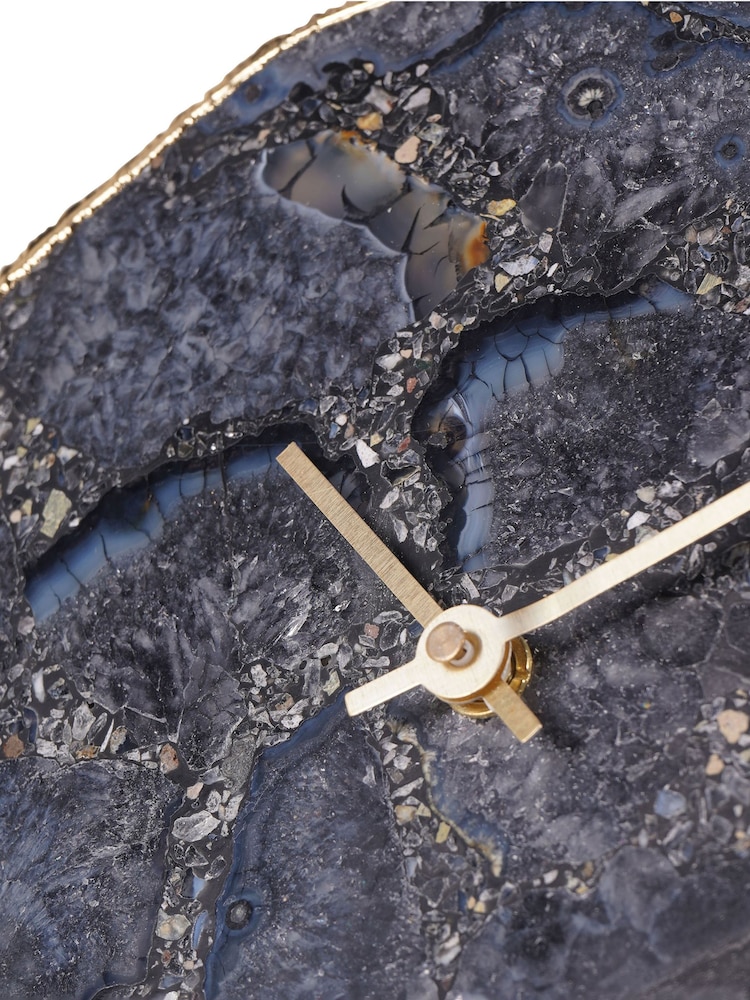 Libra Interiors Smokey Agate Mantel Clock D20cm - Image 6 of 6