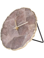 Libra Interiors Dusky Agate Mantel Clock D20cm - Image 2 of 6