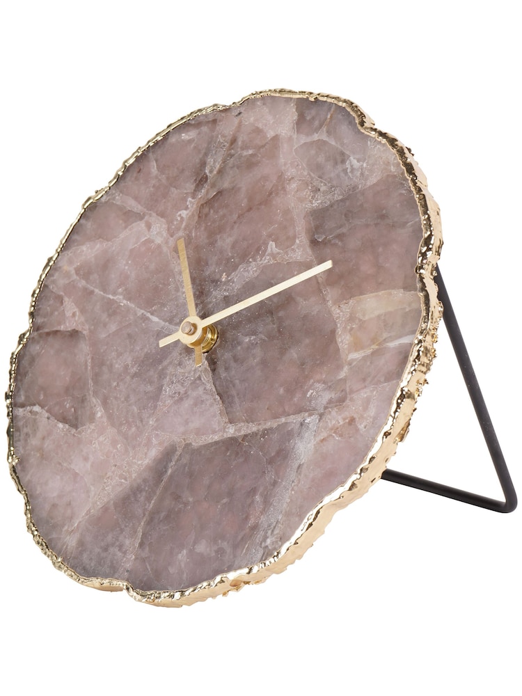 Libra Interiors Dusky Agate Mantel Clock D20cm - Image 2 of 6