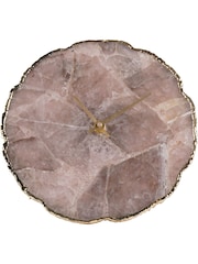Libra Interiors Dusky Agate Mantel Clock D20cm - Image 3 of 6