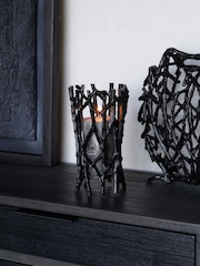 Libra Interiors Black Twig Round Pillar Candle Holder - Image 1 of 5