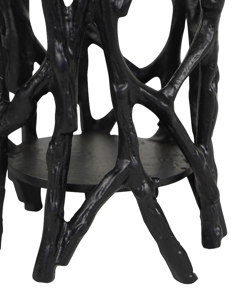 Libra Interiors Black Twig Round Pillar Candle Holder - Image 5 of 5