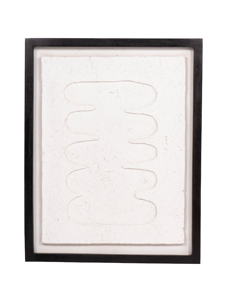 Libra Interiors Black & White Abstract Papier Mache Wall Art Style 3 - Image 2 of 6