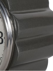 Libra Interiors Nickel Curve Detail Mantel Clock - Image 6 of 6