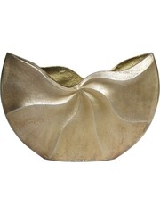 Libra Interiors Brass Cast Aluminium Swirl Textured Vase - Image 2 of 6