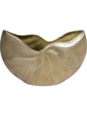 Libra Interiors Brass Cast Aluminium Swirl Textured Vase - Image 3 of 6