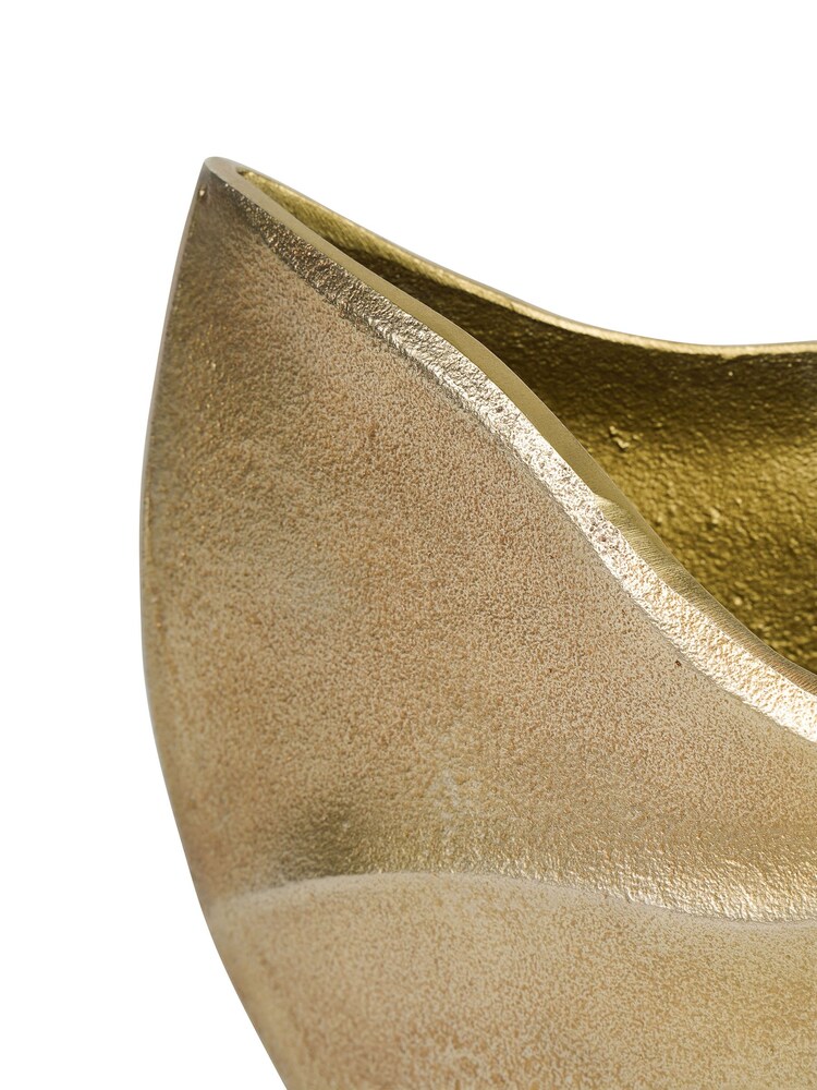 Libra Interiors Brass Cast Aluminium Swirl Textured Vase - Image 6 of 6
