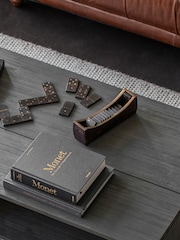 Libra Interiors Brown Columbia Large Domino Set in Curved Tray - Image 1 of 4