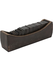 Libra Interiors Brown Columbia Large Domino Set in Curved Tray - Image 2 of 4