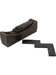 Libra Interiors Brown Columbia Large Domino Set in Curved Tray - Image 3 of 4