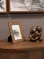 Libra Interiors Rustic Brown Woven Effect Photo Frame - Image 1 of 6