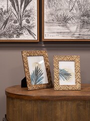 Libra Interiors Rustic Brown Woven Effect Photo Frame - Image 2 of 6