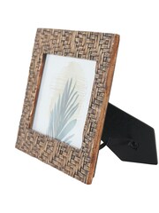 Libra Interiors Rustic Brown Woven Effect Photo Frame - Image 3 of 6