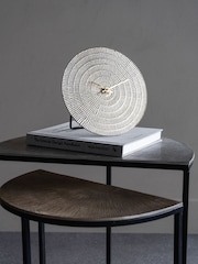 Libra Interiors Champagne Textured Mantel Clock D20cm - Image 1 of 6