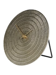 Libra Interiors Champagne Textured Mantel Clock D20cm - Image 2 of 6