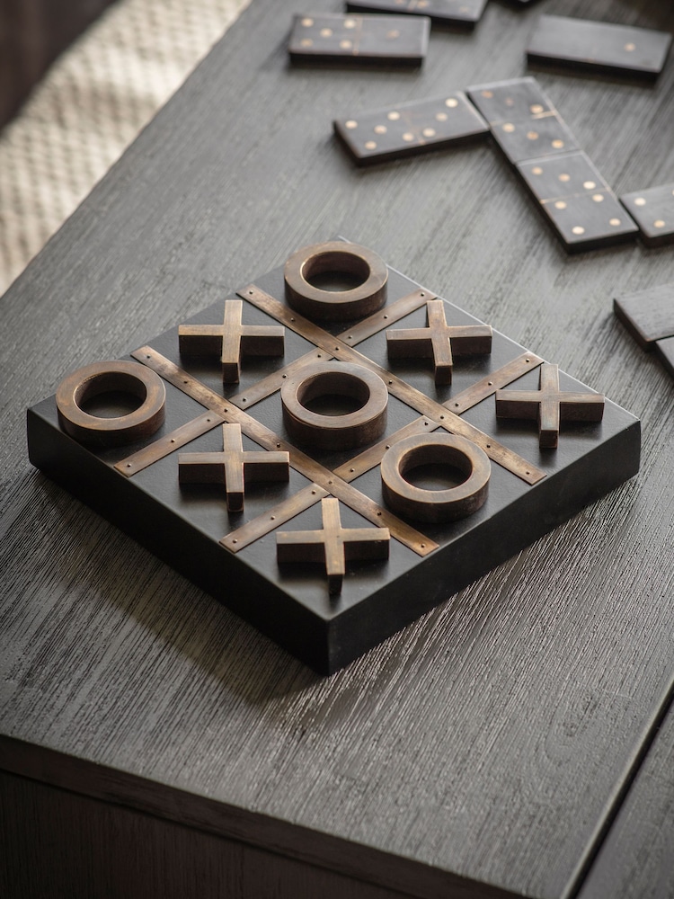 Libra Interiors Black Columbia Wooden Noughts and Crosses Game - Image 1 of 4