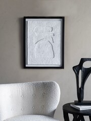 Libra Interiors Black & White Abstract Papier Mache Wall Art Style 1 - Image 1 of 6