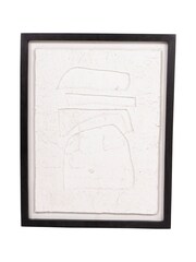 Libra Interiors Black & White Abstract Papier Mache Wall Art Style 1 - Image 2 of 6