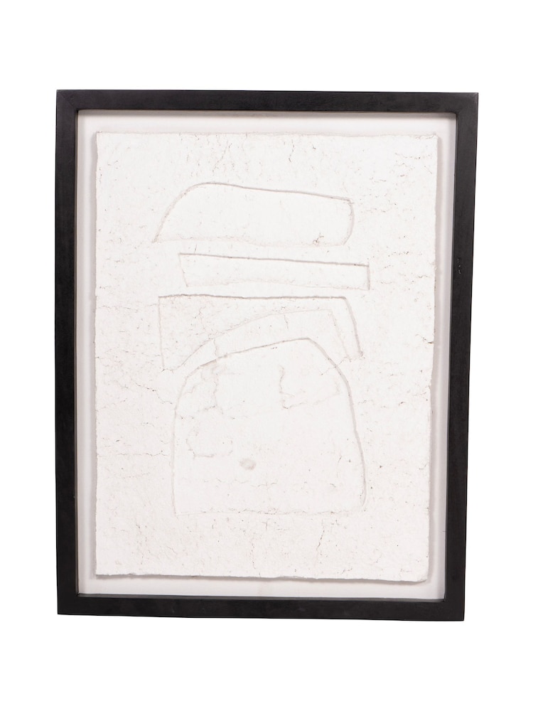 Libra Interiors Black & White Abstract Papier Mache Wall Art Style 1 - Image 2 of 6