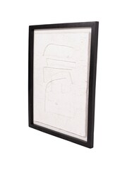 Libra Interiors Black & White Abstract Papier Mache Wall Art Style 1 - Image 3 of 6