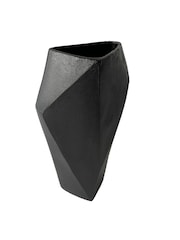 Libra Interiors Charcoal Black Cast Aluminium Faceted Vase - Image 3 of 5