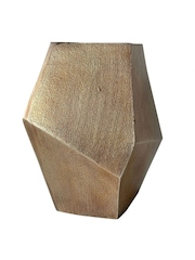 Libra Interiors Brass Cast Aluminium Faceted Vase - Image 3 of 5