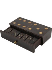 Libra Interiors Brown Columbia Small Wooden Domino Set in Storage Box - Image 4 of 6