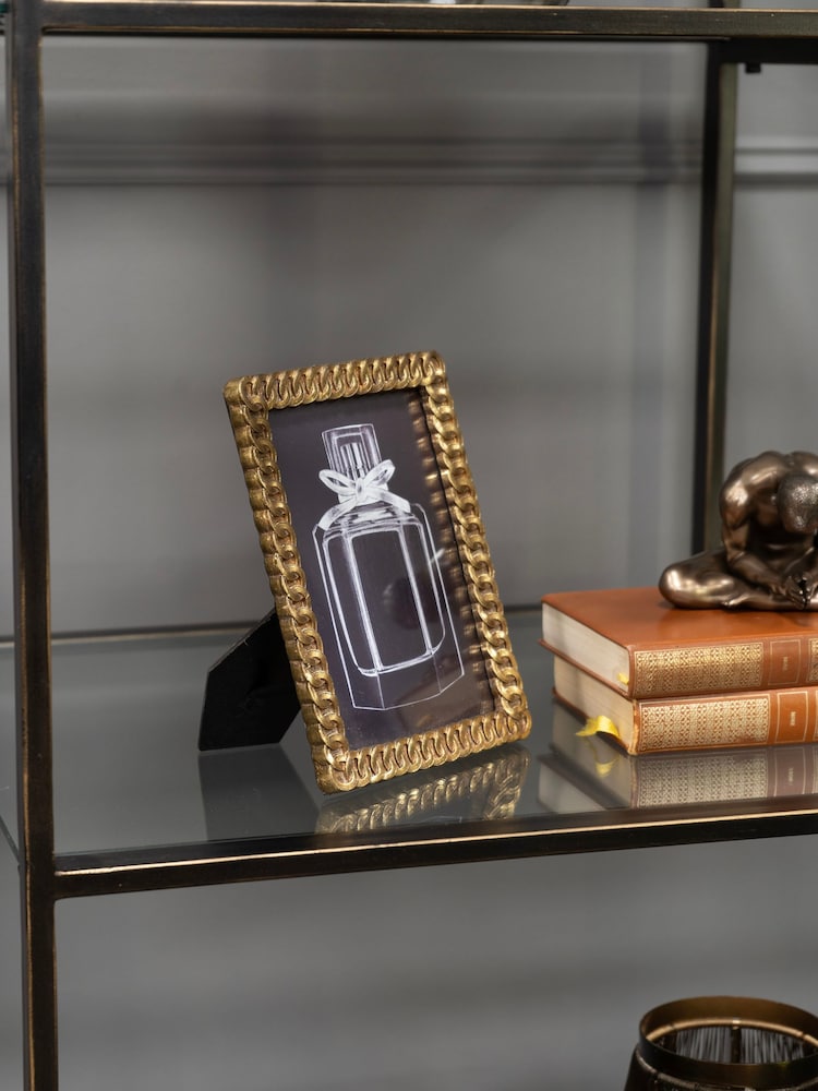 Libra Interiors Gold Polyresin Photo Frame 13x18cm - Image 1 of 6