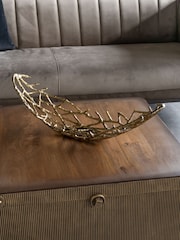 Libra Interiors Gold Twig Oval Bowl - Image 1 of 4