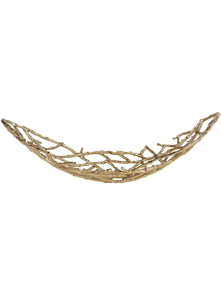 Libra Interiors Gold Twig Oval Bowl - Image 2 of 4