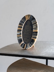 Libra Interiors Brown Tortoiseshell Style Oval Photo Frame 8x15cm - Image 1 of 6