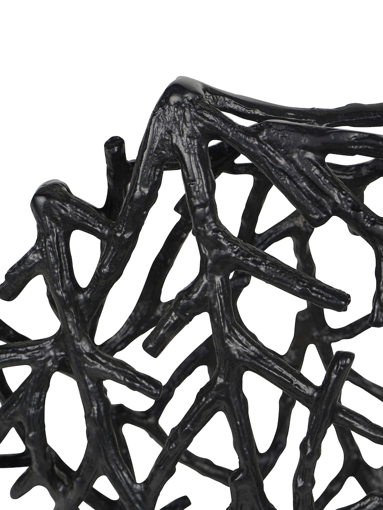 Libra Interiors Black Twig Sculpture Disc Vase - Image 4 of 4