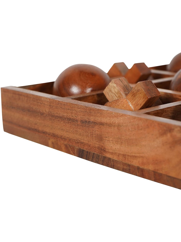 Libra Interiors Brown Solid Wooden Noughts and Crosses Game - Image 4 of 4 Libra Interiors Brown Solid Wooden Noughts and Crosses Game - Image 4 of 4