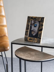 Libra Interiors Brown Tortoiseshell Style Rectangular Photo Frame 13x18cm - Image 1 of 6
