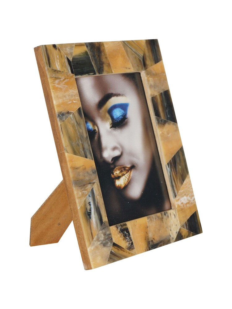Libra Interiors Brown Tortoiseshell Style Rectangular Photo Frame 13x18cm - Image 2 of 6