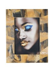 Libra Interiors Brown Tortoiseshell Style Rectangular Photo Frame 13x18cm - Image 3 of 6