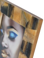 Libra Interiors Brown Tortoiseshell Style Rectangular Photo Frame 13x18cm - Image 5 of 6