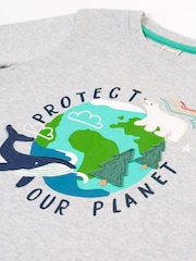 Frugi Grey Planet Applique Top - Image 2 of 4