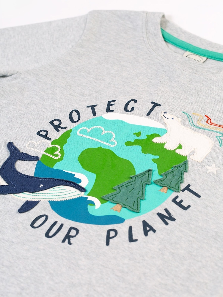 Frugi Grey Planet Applique Top - Image 2 of 4 Frugi Grey Planet Applique Top - Image 2 of 4
