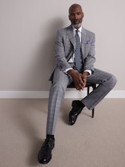 Grey Tailored Fit Zignone Check Suit Jacket - Image 3 of 4
