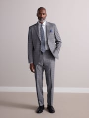 Grey Tailored Fit Zignone Check Suit Trousers - Image 2 of 6