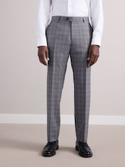 Grey Tailored Fit Zignone Check Suit Trousers - Image 3 of 6