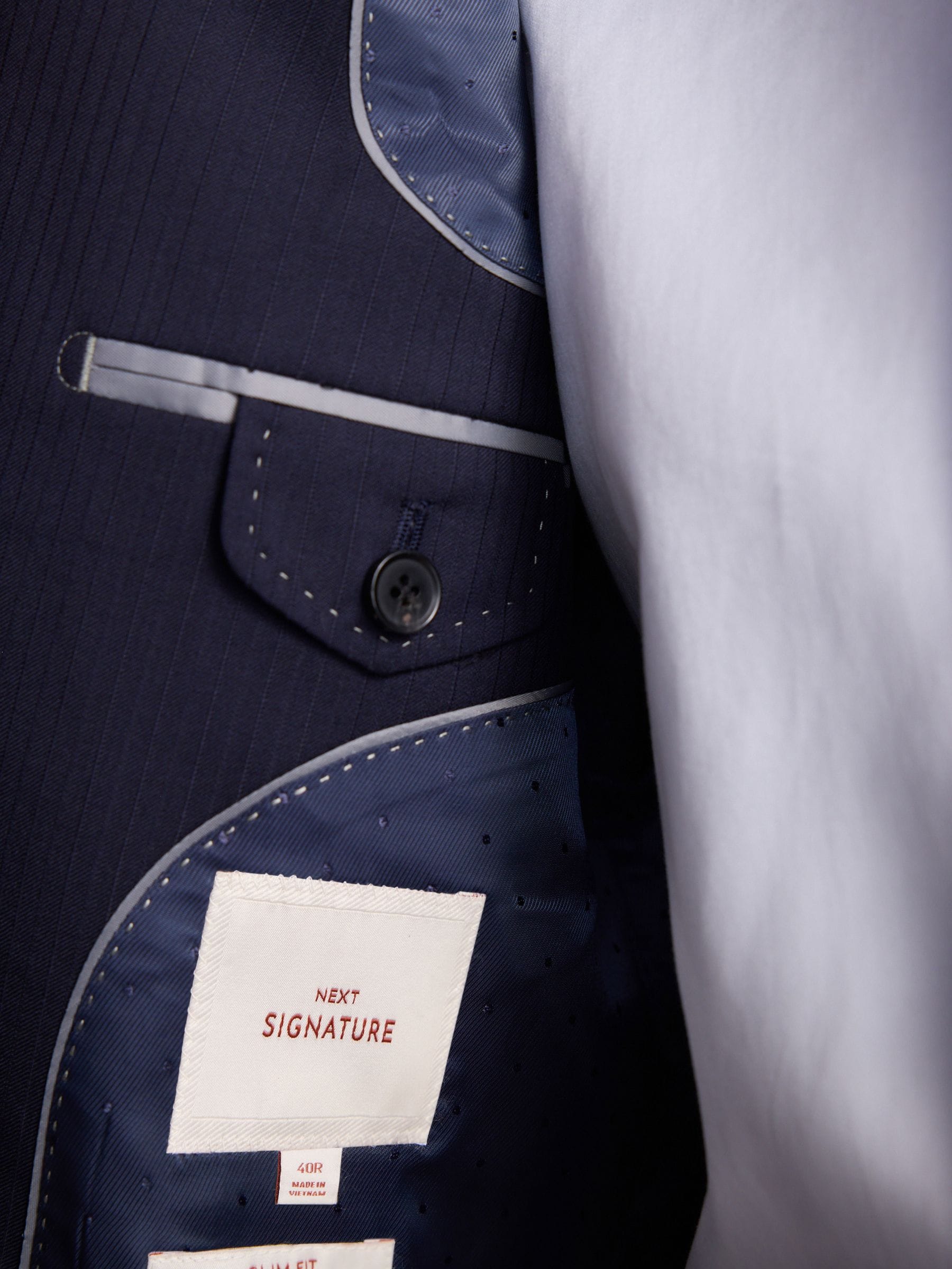 Buy Navy Blue Slim Fit Signature Marzotto Italian Wool Fabric Suit