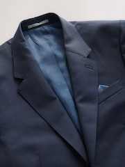 Navy Blue Slim Fit Signature Marzotto Italian Wool Fabric Suit Jacket - Image 8 of 10
