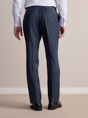 Navy Blue Slim Fit Signature Marzotto Italian Wool Fabric Suit Trousers - Image 3 of 10