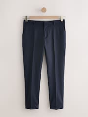 Navy Blue Slim Fit Signature Marzotto Italian Wool Fabric Suit Trousers - Image 6 of 10