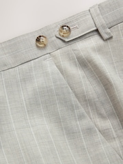 Neutral Slim Fit Signature Alfred British Wool Fabric Striped Suit Trousers - Image 10 of 11