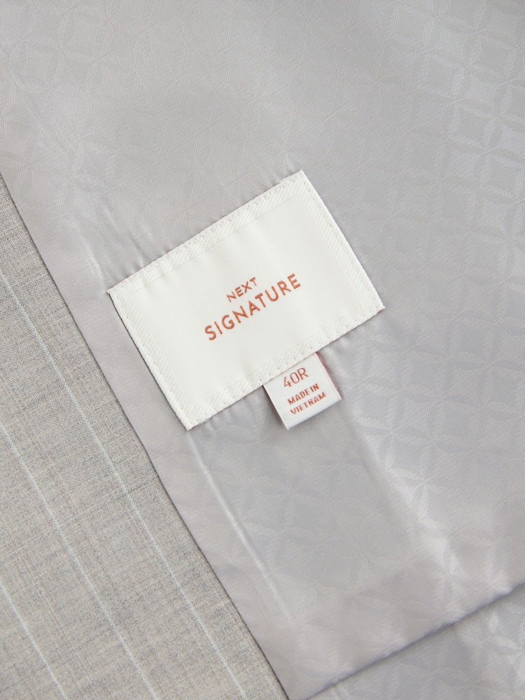 Neutral Signature Empire Mills British Wool Fabric Striped Suit Waistcoat - Image 8 of 8